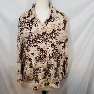 Woolrich Floral Flannel Long Sleeve Top Vintage